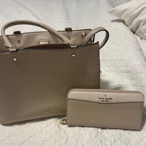 Kate Spade Beige Satchel and Wallet Set